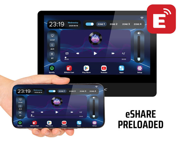 Weconic 10" Touchscreen Wall Amplifier with 6" Ceiling Speaker Package