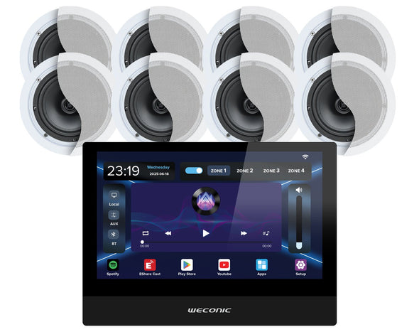 Weconic 10" Touchscreen Wall Amplifier with 6" Ceiling Speaker Package