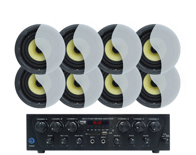 Weconic 6" Ceiling Speaker Package with Bluetooth Amplifier Rimless 176C+4xLGC63