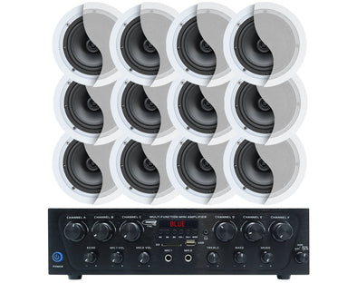 Bluetooth Amplifier + 12x6" Ceiling Speakers Package Cafe 176C+6xC62