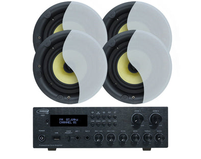Weconic 6" Indoor Ceiling Speaker Set with Bluetooth Amplifier Cafe Restaurant 182C+2xLGC63