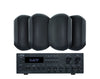 Weconic Outdoor Speaker Package with 160W Bluetooth Amplifier Black 182C+2xWTP660BLK
