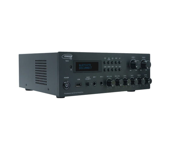160W Dual Zone Professional Bluetooth Amplifier with Optical Input 182C