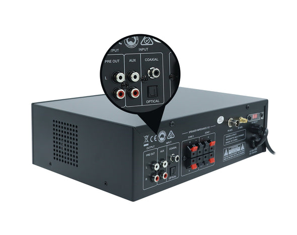 Outdoor Speaker Package with 160W Bluetooth Amplifier Black 182C+SA850B