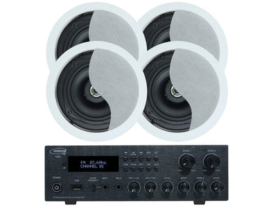 Weconic Bluetooth Amplifier 5.25" Ceiling Speaker Package Cafe Restaurant 182C+SA350W