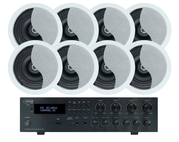 Weconic 5.25" Restaurant Ceiling Speaker Package with 320W Bluetooth Amplifier SA350W