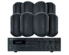 Weconic Outdoor Speaker Package with 320W Bluetooth Amplifier Black 184C+4xWTP660BLK