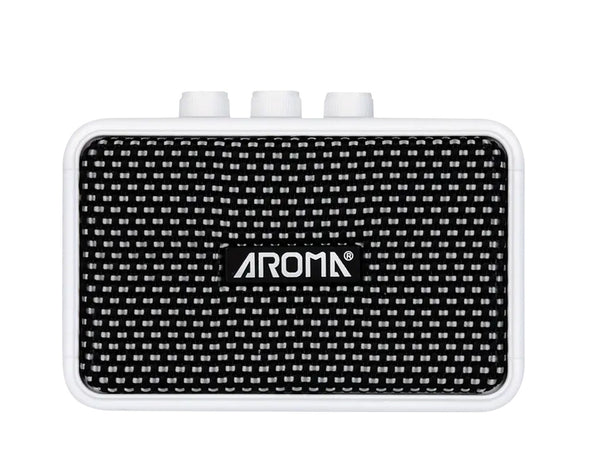 AROMA Portable Mini Guitar Amplifier with Bluetooth White AG-04-WHT