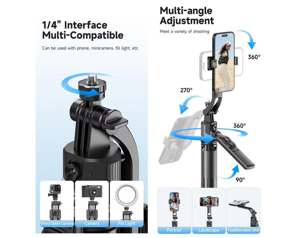 AI Face Tracking Quadrapod Adjustable Gimbal for Smart Phone B019
