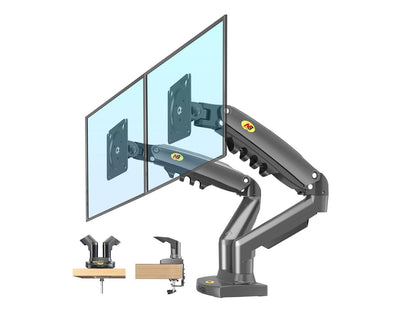 Dual Arm Monitor Desk Mounts 17" - 27" Screens B032