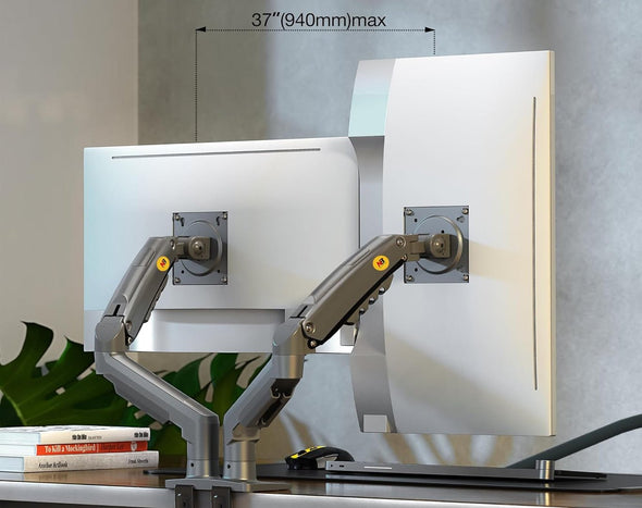 Dual Arm Monitor Desk Mounts 17" - 27" Screens B032