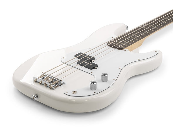 Freedom 4 String Medium Scale Electric Bass Guitar White PB-WH