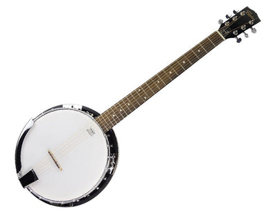 Freedom 6 String Banjo Full Size Chrome 24 Bracket Machine Heads and Remo Head BJ006 