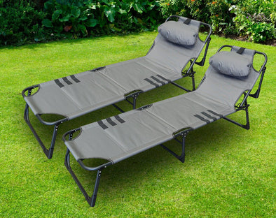 Two Foldable Outdoor Camp Lounge Stretchers S991X2