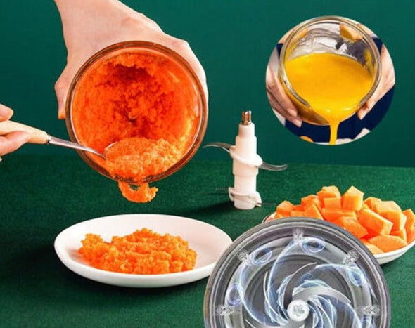 600ML RECHARGEABLE Food Chopper Electric Push Button Garlic Vegetable Grinder Blender Crusher