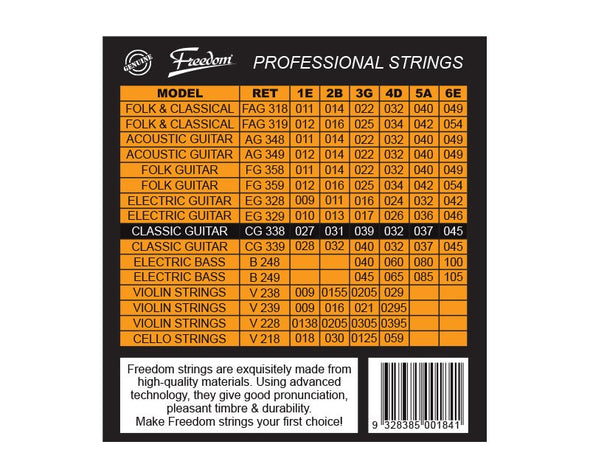 Freedom 10 Pack Classical Guitar Strings CG338-10PK 