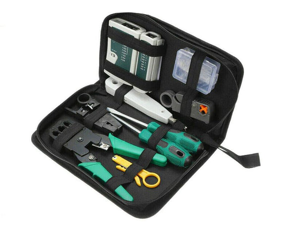 Network Cable Tester & Tool Kit Crimper Wire Stripper Screwdriver CAT5 6 TEST1 