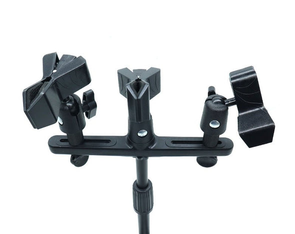 Triple Desk Mic Stand Sturdy Metal Base Guitar Drums Recording DS-47 