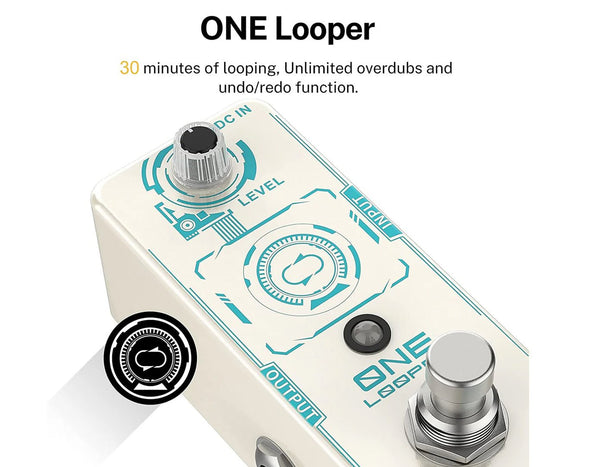 Donner ONE Looper Loop Pedal 30 minutes of Loop Unlimited Overdubs EC1212
