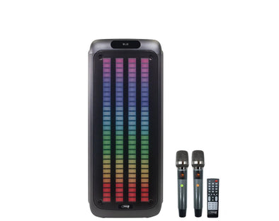 EDEN 80W RMS Portable Bluetooth Karaoke Speaker Dual Wireless Microphones ED-819