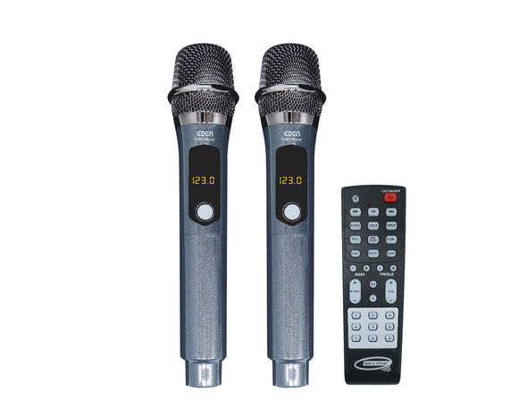 EDEN Bluetooth Portable Party Speaker Dual UHF Wireless Microphone 80W ED-1036