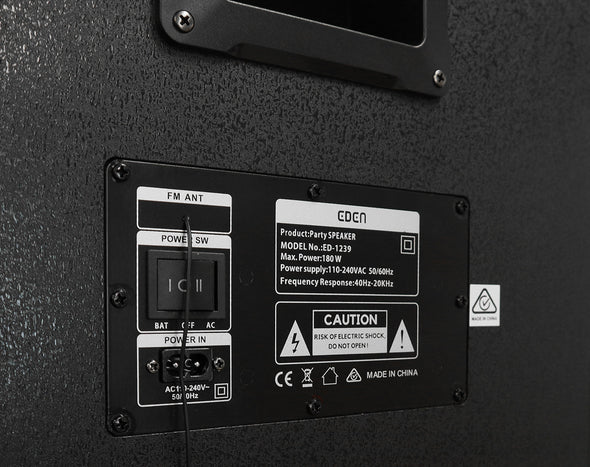 EDEN Bluetooth Portable Party Speaker Dual UHF Wireless Microphone 120W ED-1239