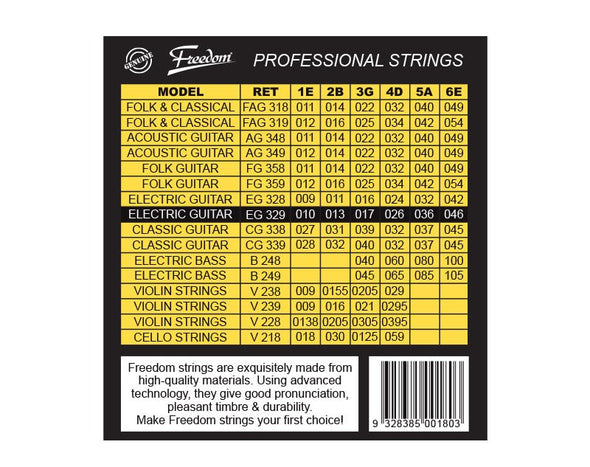 Freedom 10 Pack Electric Guitar Strings - Medium Gauge EG329-10PK 