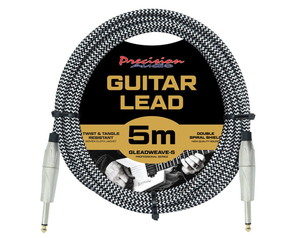 Precision Audio 1/4" Guitar Lead 5m GLEADWEAVE5-SIL