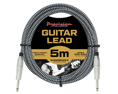 Precision Audio 1/4" Guitar Lead 5m GLEADWEAVE5-SIL