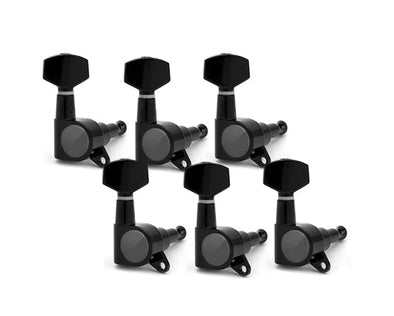 Tuning Pegs Machine Heads for Electric Guitars 6-in-Line Black 6pc K805B 
