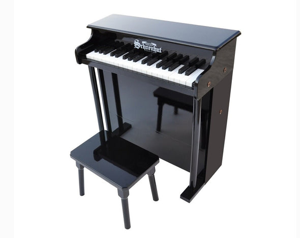 Schoenhut Elite Spinet Kids Toy Wooden Piano 25 Key Black S876-BLK