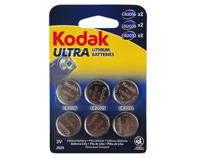Kodak CR2016/ CR2025/ CR2032 Multipack  Ultra Lithium 3V Button Batteries 