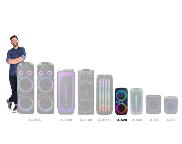 Precision Audio 400W Portable Karaoke Speaker Wireless Microphone LG620 