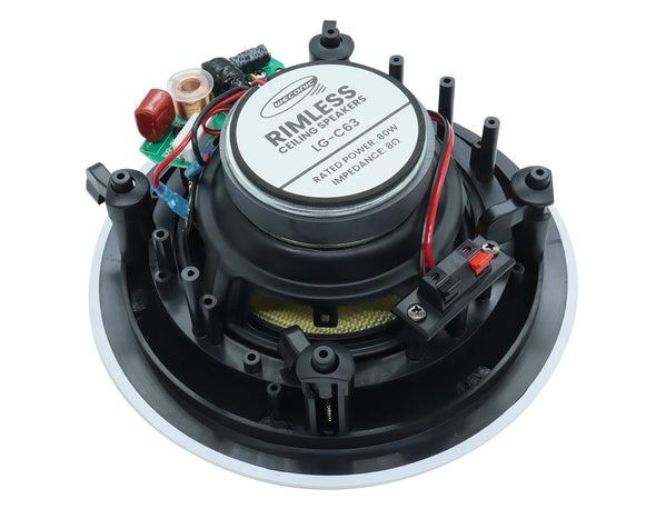 Weconic 6" Rimless Ceiling Speaker System with 4 Zone Bluetooth Amplifier LGC63