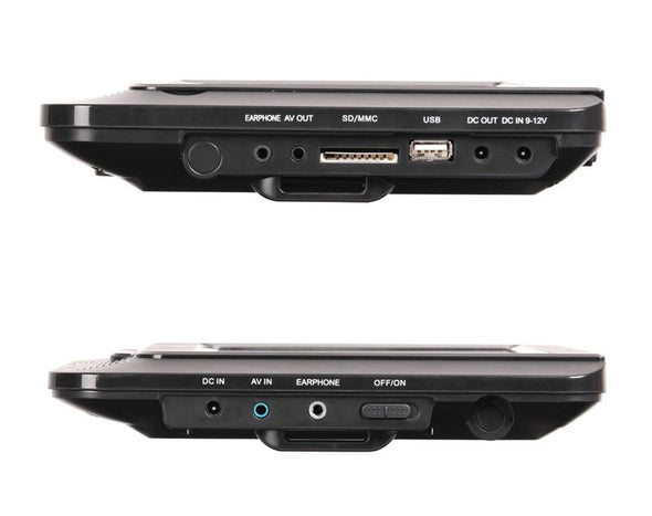REFURBISHED Laser 9" Dual In-Car Portable DVD Player CD Travel Hi-Res Charger DVD-9 