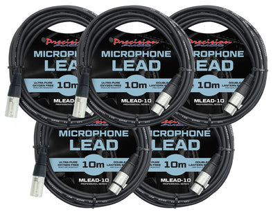 Precision Audio XLR To XLR Microphone Lead 10m MLEAD10x5