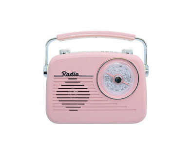 CMIK Retro Bluetooth Speaker AM FM SW Radio Rechargeable Pink MK-2181BT-PNK