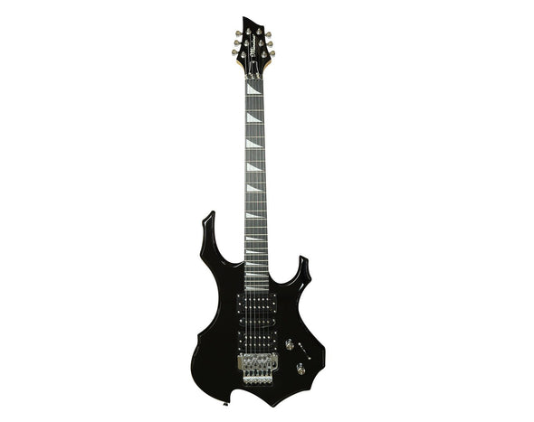 Minsine 6 String Electric Guitar Black 3m Cable Tremolo Arm MS-200-BLK