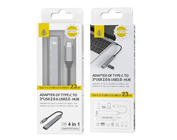Type C to USB HUB For Macbook or PC 4 Port USB NB1451 