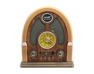 Retro Arch Bluetooth Speaker AM FM SW Radio Dark Brown NS-7061BT-DB