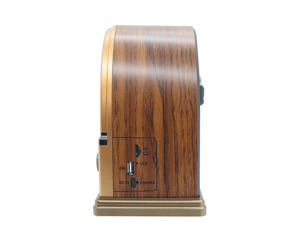 Retro Arch Bluetooth Speaker AM FM SW Radio Dark Brown NS-7061BT-DB