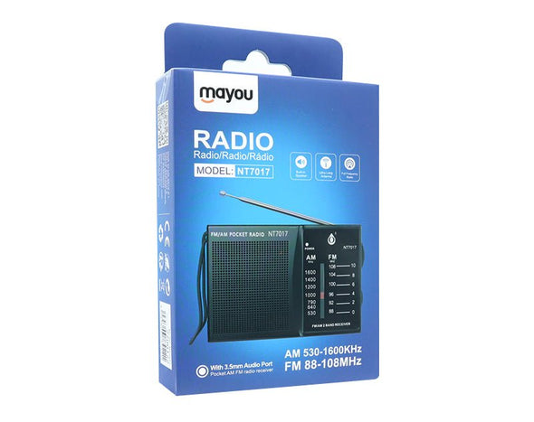 Portable AM FM Pocket Radio Mini Speaker Antenna NT7017 