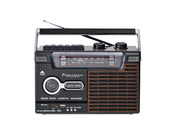Portable Bluetooth Cassette Player AM/FM Retro Radio Brown PA-3000
