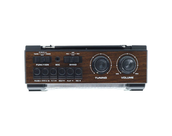 Portable Bluetooth Cassette Player AM/FM Retro Radio Brown PA-3000