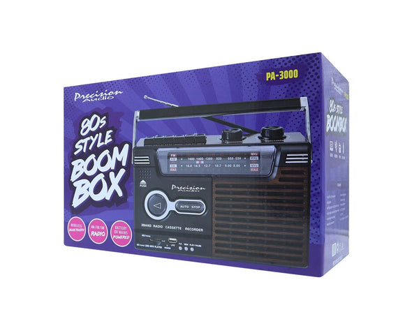 Portable Bluetooth Cassette Player AM/FM Retro Radio Brown PA-3000