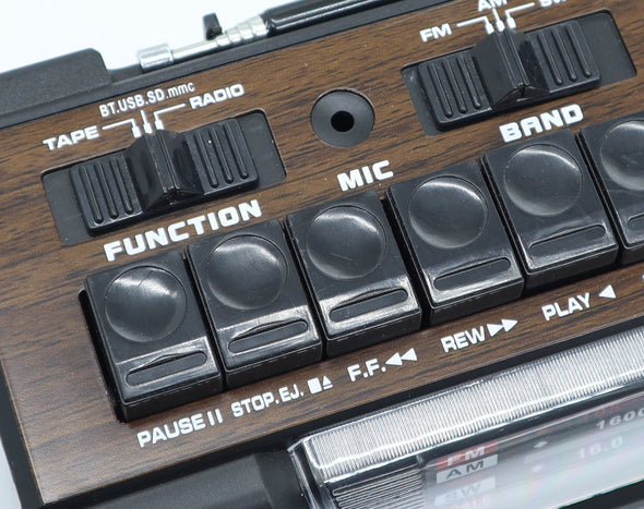Portable Bluetooth Cassette Player AM/FM Retro Radio Brown PA-3000