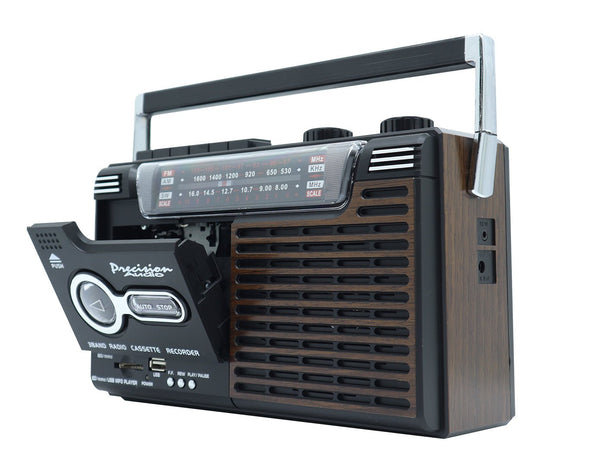 Portable Bluetooth Cassette Player AM/FM Retro Radio Brown PA-3000