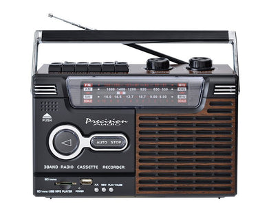 80s Boombox Single Cassette Player Speaker Retro Style Bluetooth AM/FM/SW Radio FREE Head Cleaning Kit PA-3000 