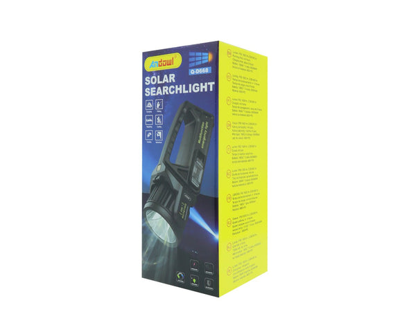 Andowl Solar Search Light Camping Torch Rechargeable Q-D668