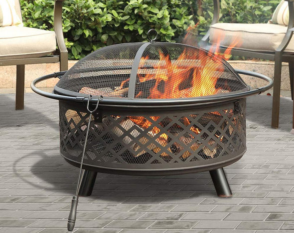 PHI VILLA 32" Wood Burning Fire Pit & BBQ S990
